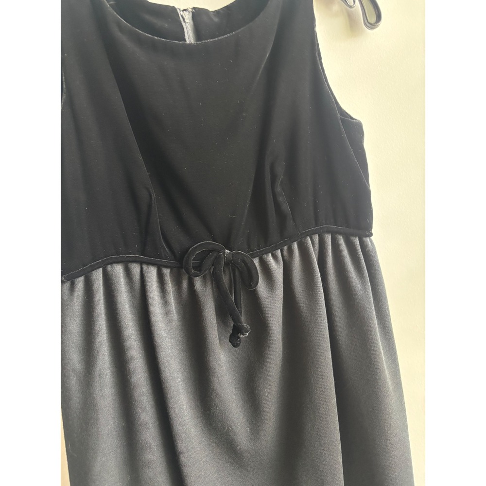 Oscar de la Renta Black Velvet Bodice Midi Dress Women Size 6 - Picture 2 of 7